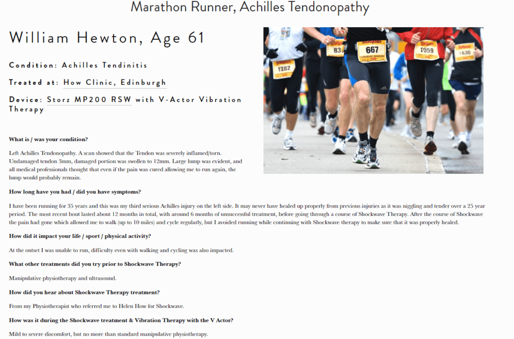 Shockwave Stories: Chronic Achilles Tendon in 61 year old Marathon Runner